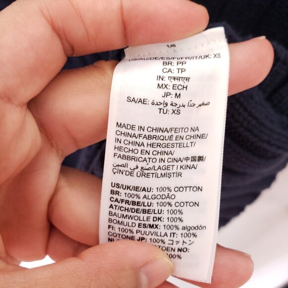 Amazon Essentials Blue Cable Knit Crew Neck Pattern LONG Sleeve Sweater Size XS - Picture 6 of 13